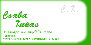 csaba kupas business card